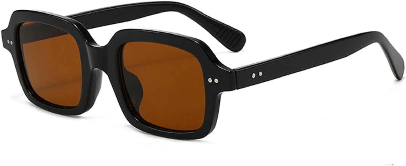 

Женские солнцезащитные очки Melrose Retro Rectangle с градиентными линзами Ocean, защита от УФ-излучения UV400; Мужские солнцезащитные очки с заклепками, модель 3942, Black Brown