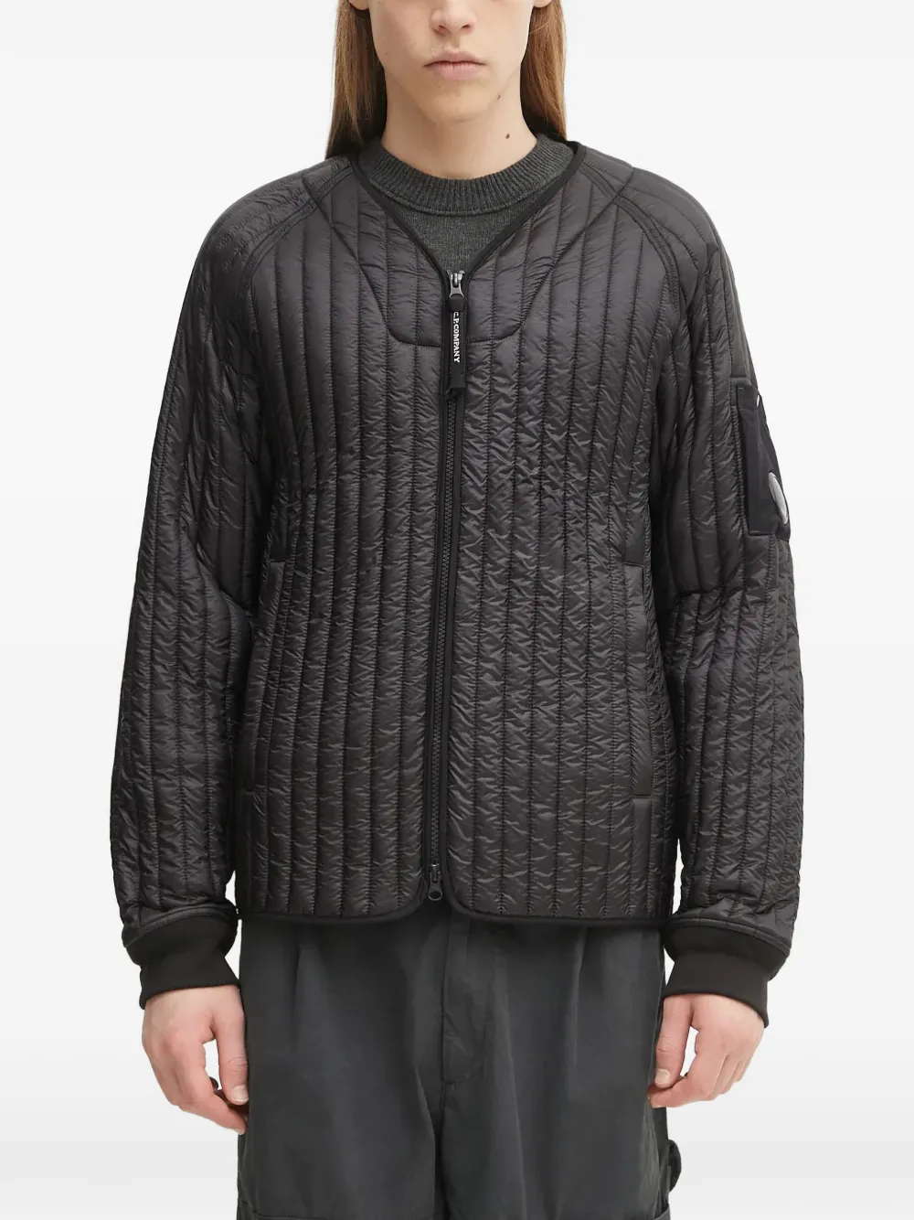 

Стеганая куртка с нашивкой-логотипом C.P. Company, черный