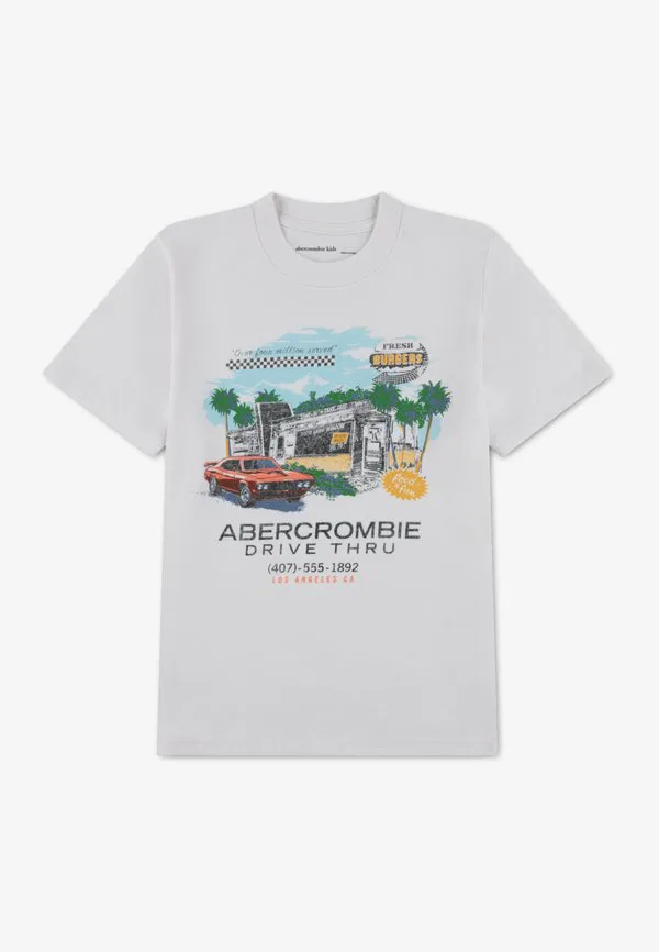 Футболка с принтом "свежие бургеры" Abercrombie & Fitch, Jet Stream