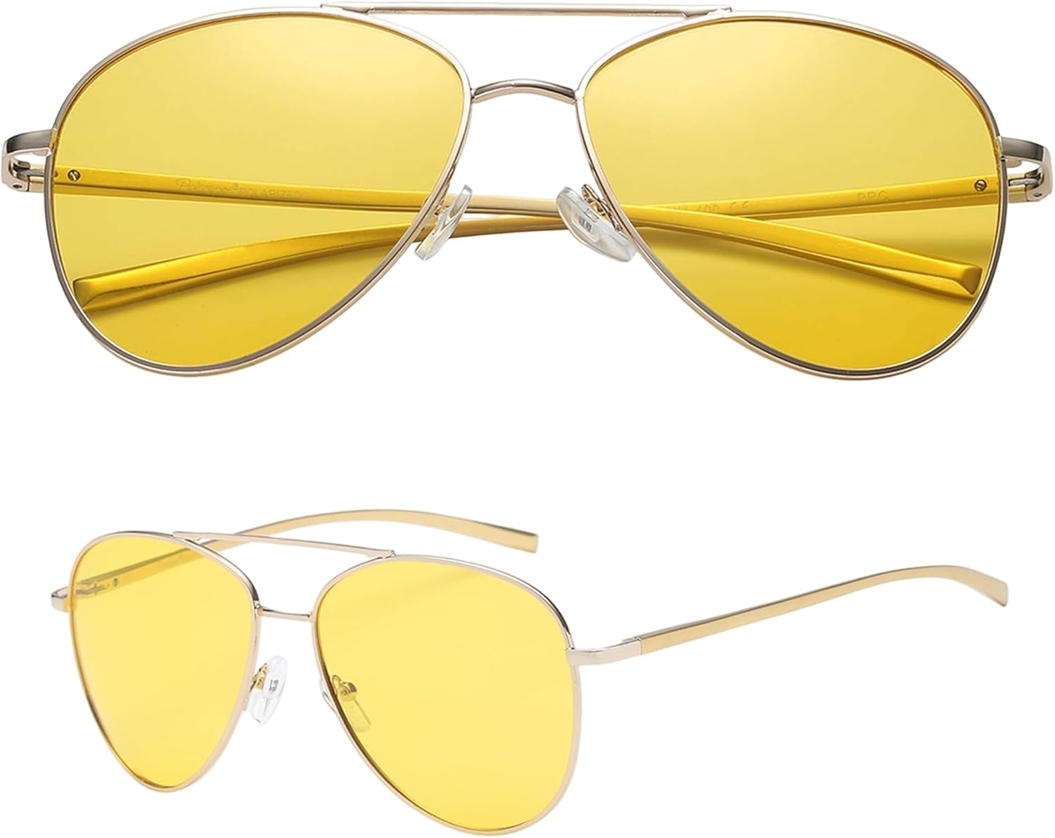 

Солнцезащитные очки PolarSpex Aviator для женщин и мужчин - поляризованные очки для ночного дайвинга - солнцезащитные очки Mavericks в алюминиевой оправе, Aluminum Gold | Polarized Night Driving