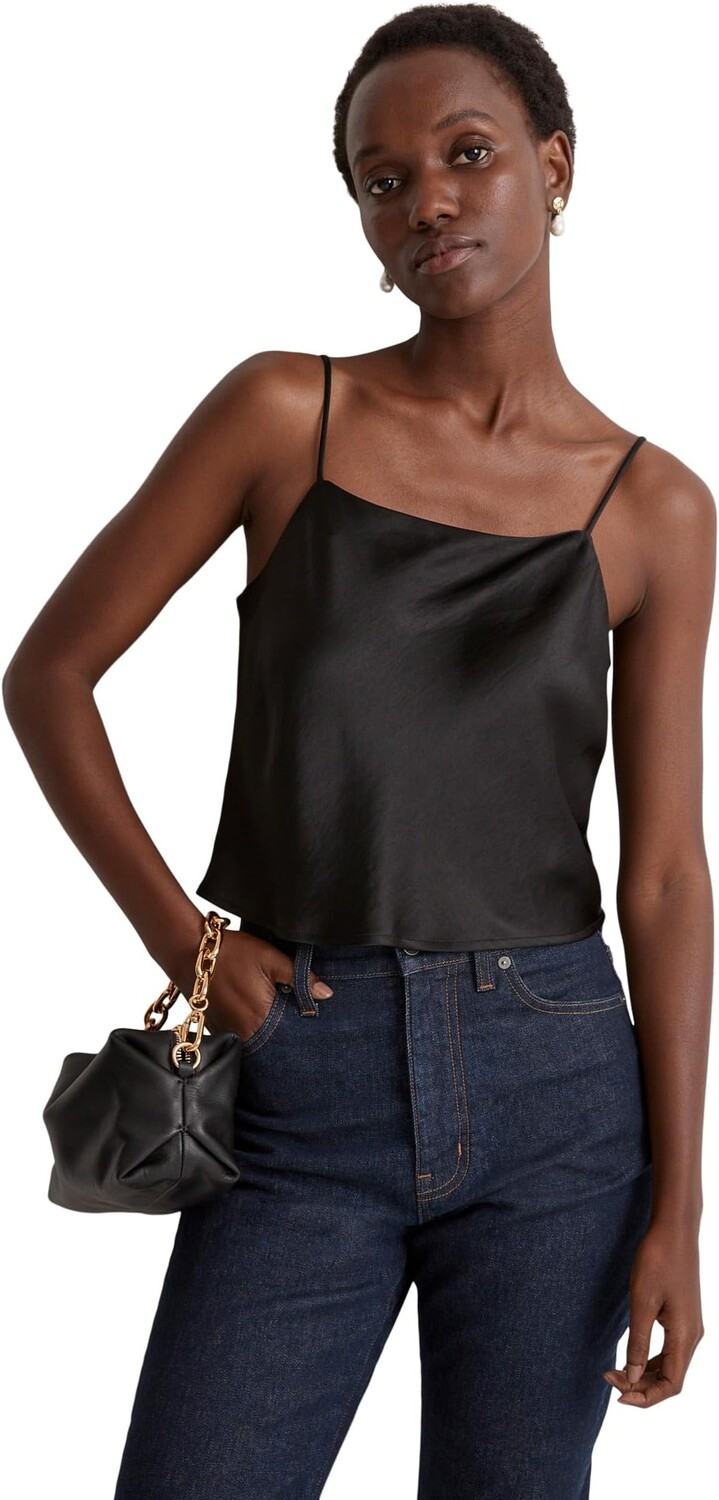 

Пуловер Madewell Satin Square-Neck Cami, цвет True Black