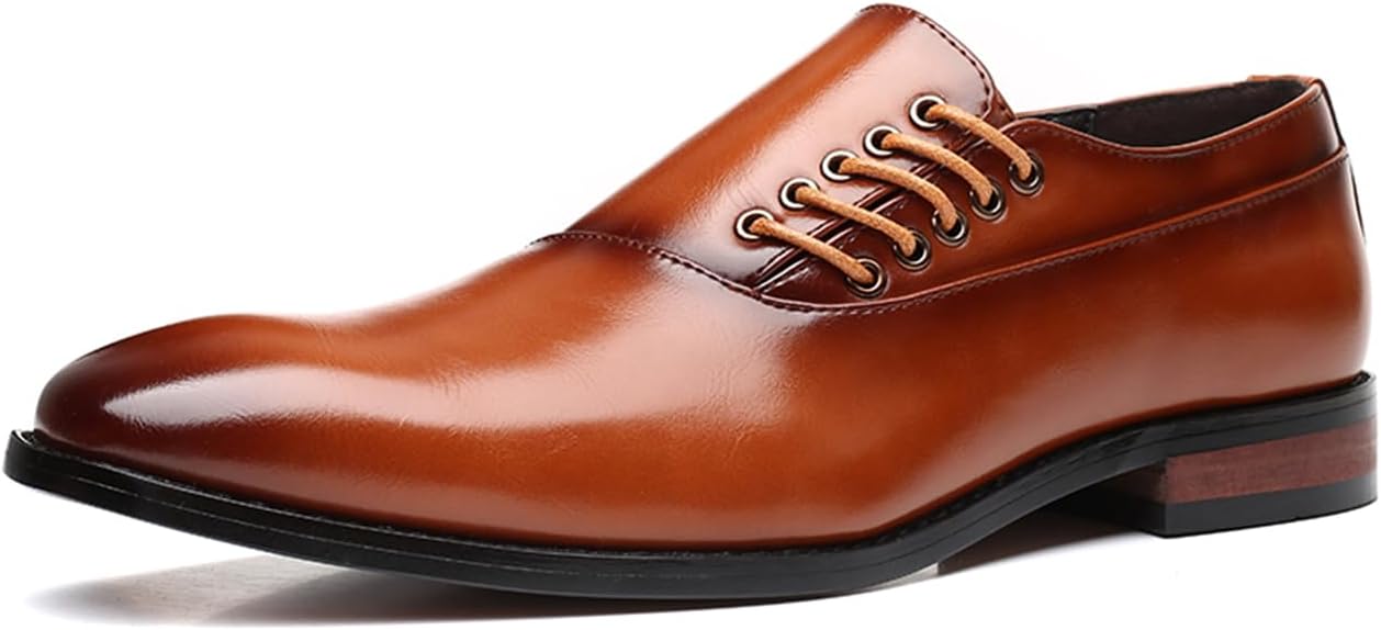 

Мужские туфли-лоферы из натуральной кожи с боковой шнуровкой, формальные, для офиса, деловых встреч, вечеринок и свадеб, с заостренным носком, комфортные, легкие, дышащие, классического элегантного дизайна Psieicwm, коричневый