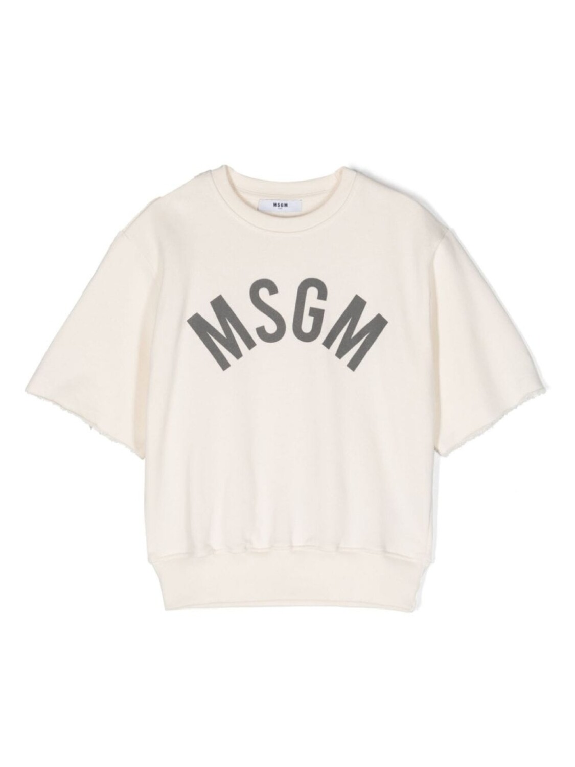 

MSGM Kids толстовка с логотипом и короткими рукавами, нейтральный цвет