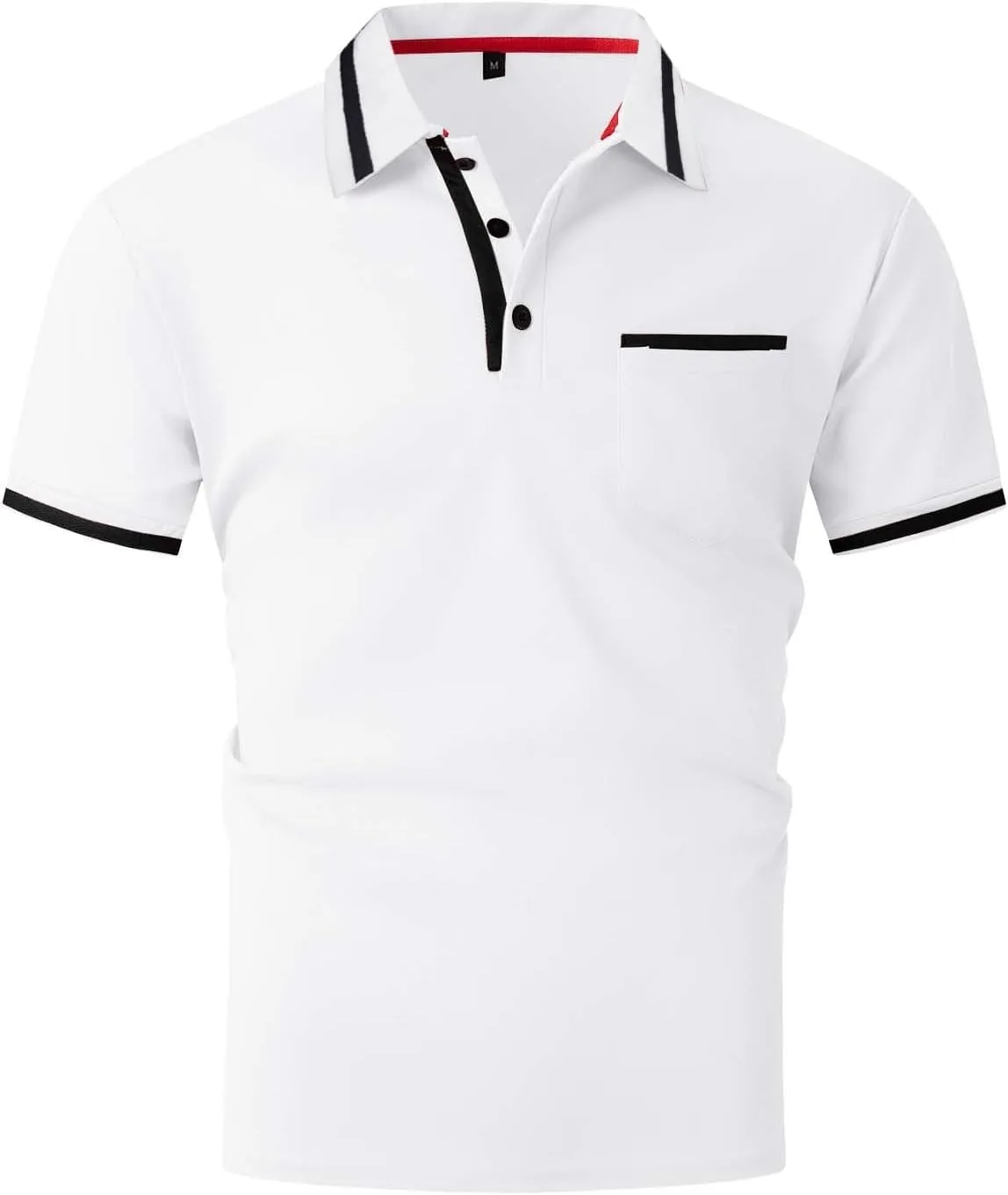 Мужская поло Slim Fit с коротким рукавом и отложным воротником — фото 3
