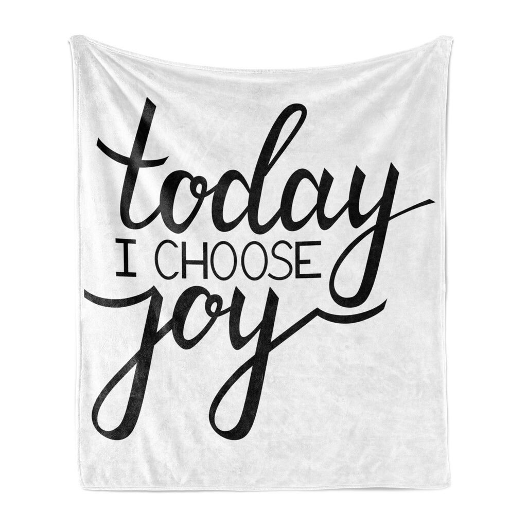 

ABAKUHAUS Choose Joy Мягкое фланелевое флисовое одеяло, Wise and Promote, уютный плюш для использования в помещении и на улице, 125 x 175 см, темно-серый и белый
