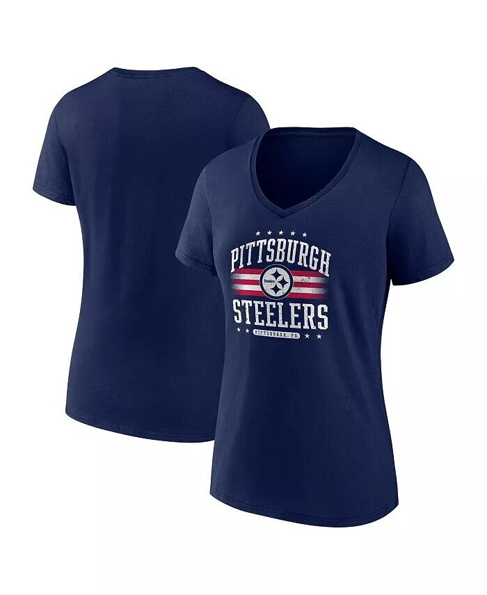 

Женская темно-синяя футболка Pittsburgh Steelers Americana с v-образным вырезом Fanatics, синий