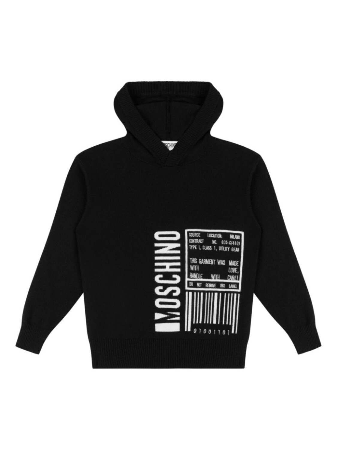 

Moschino Kids худи с логотипом, черный