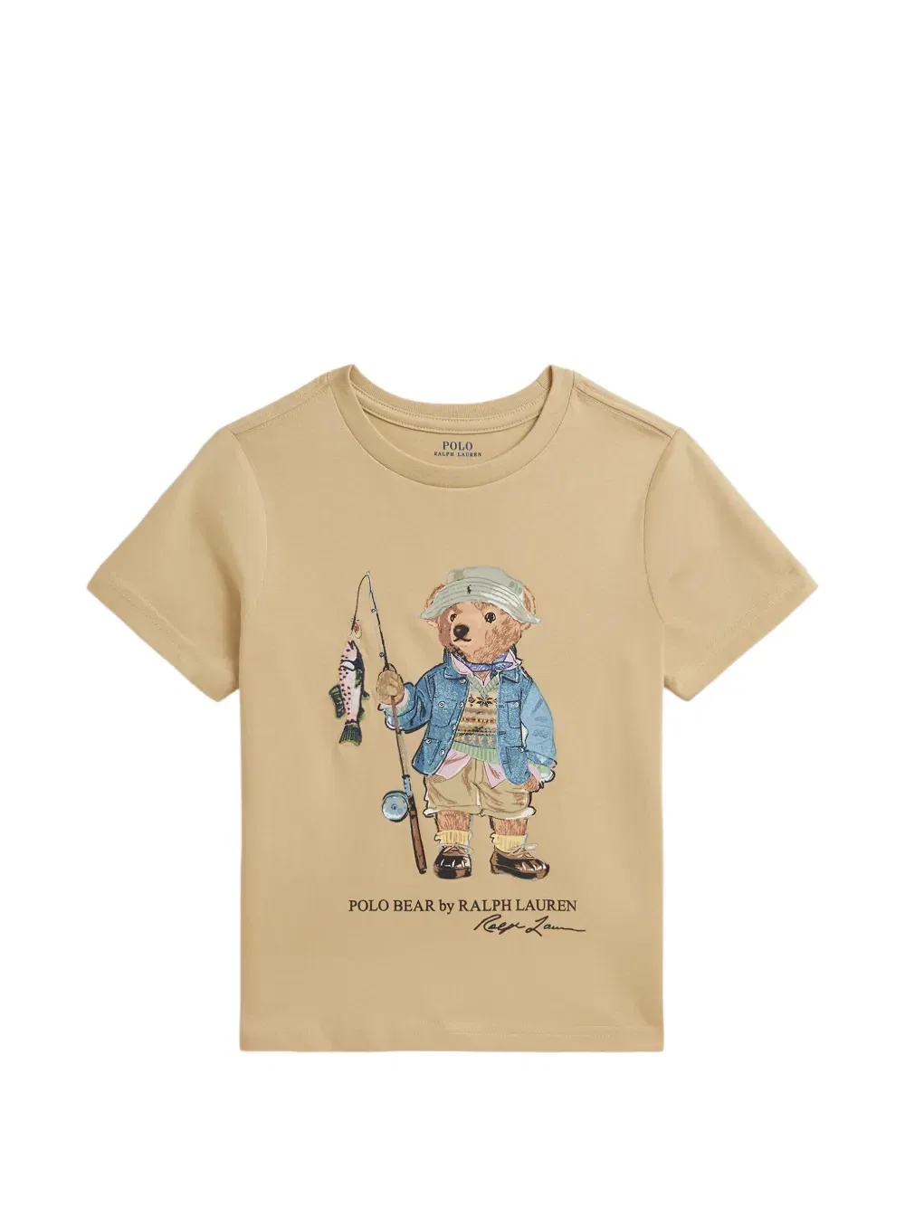 Футболка с принтом Polo Ralph Lauren Kids, бежевый