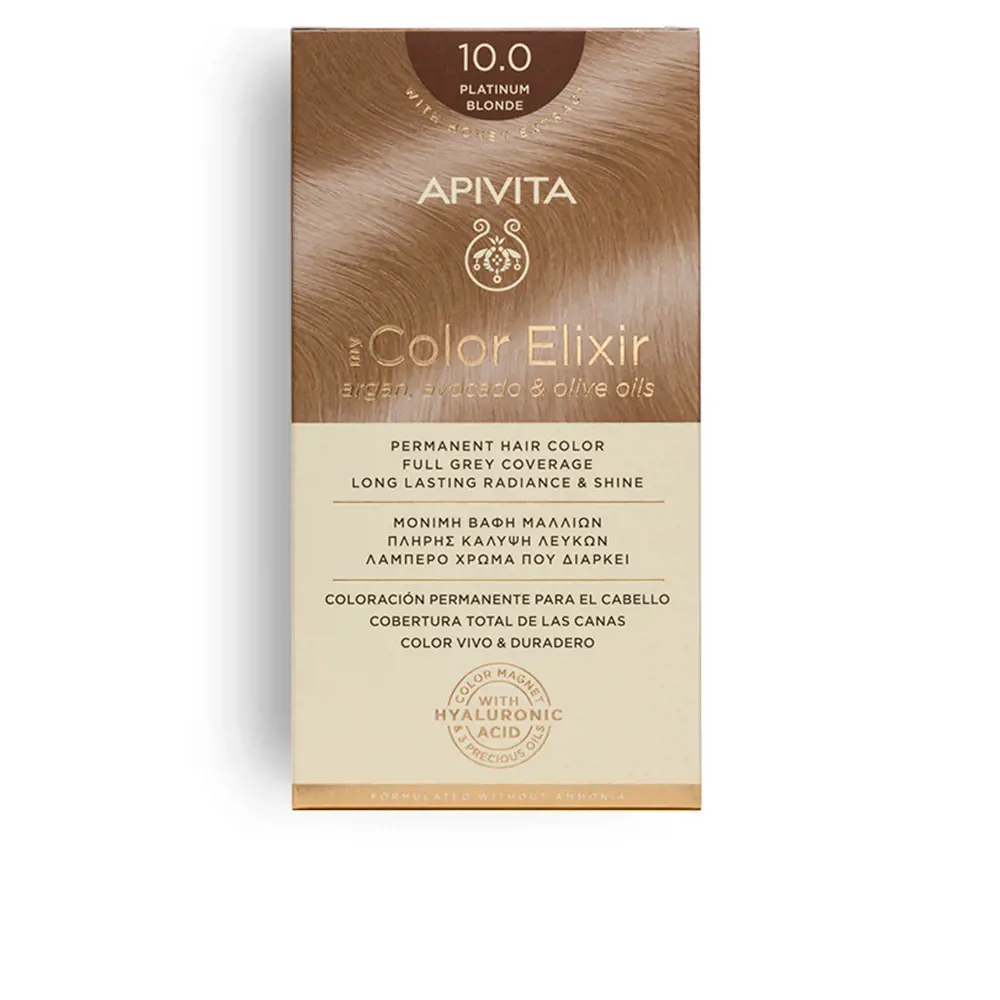 

Краска для волос My color elixir coloración permanente Apivita, цвет 10.0, 1 шт.