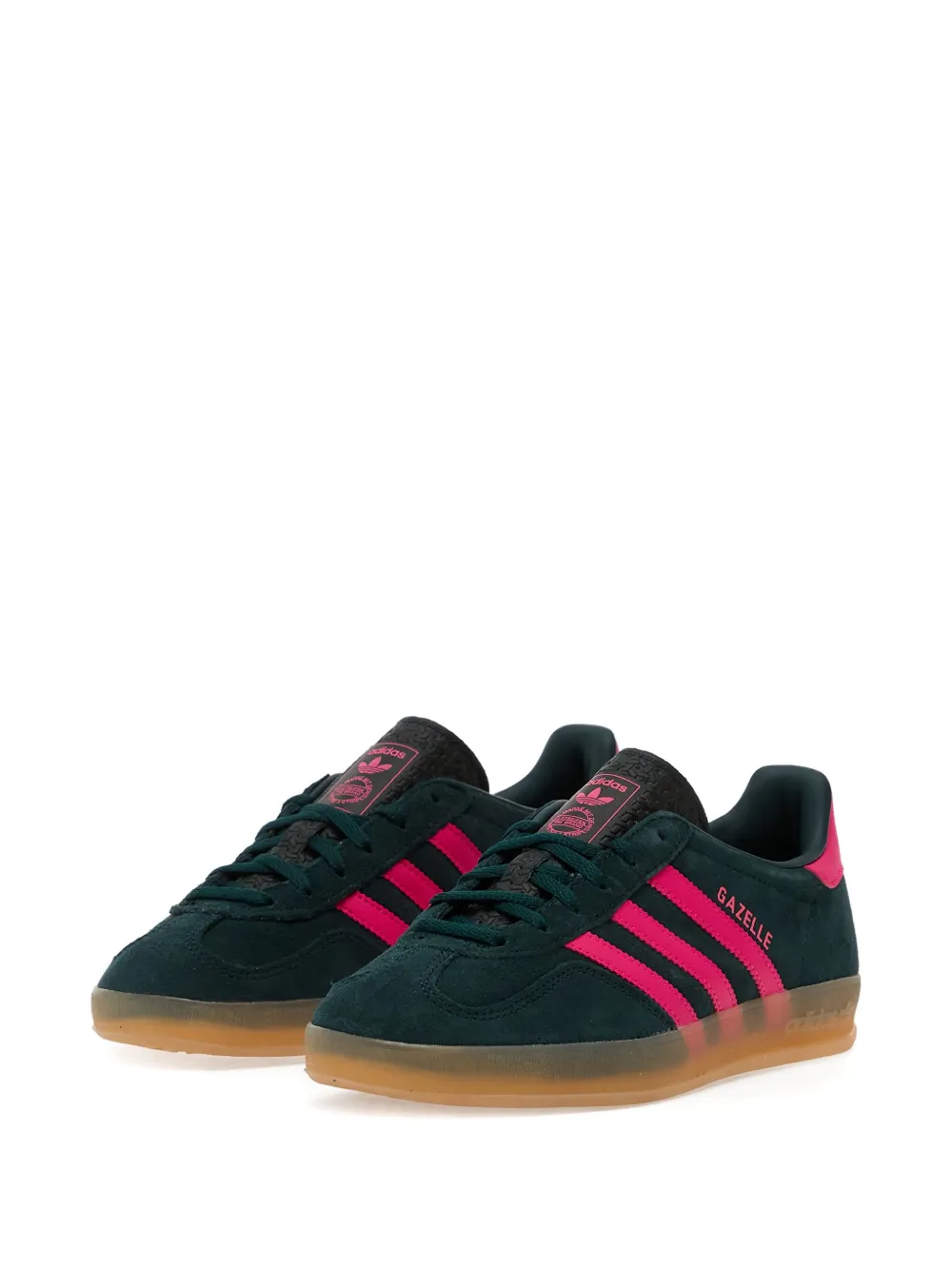 Кроссовки Gazelle Indoor в полоску Adidas, зеленый — фото 2