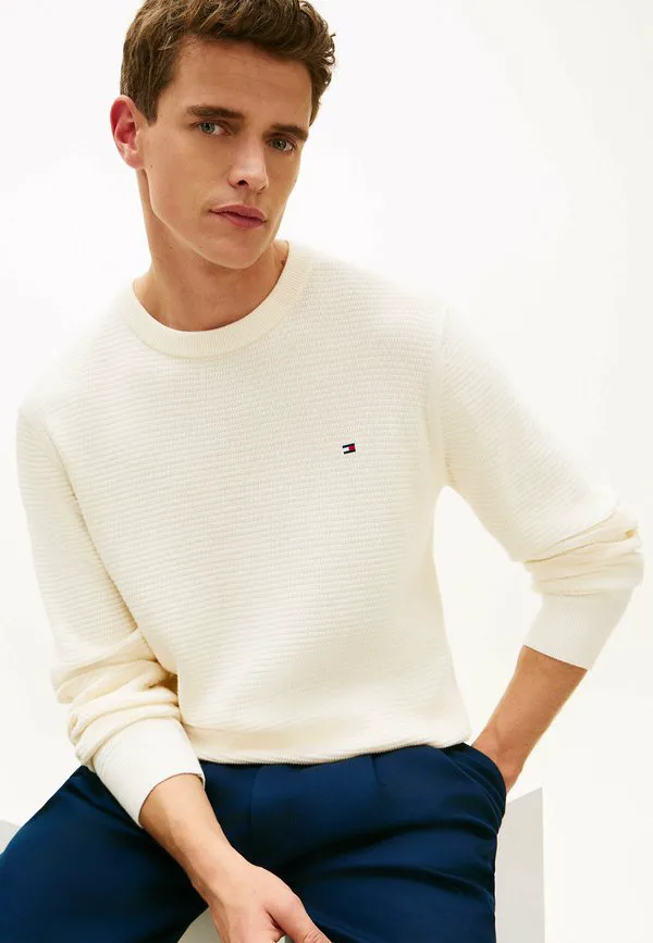 Джемпер с фактурной отделкой и круглым вырезом Tommy Hilfiger, Ivory Petal — фото 4