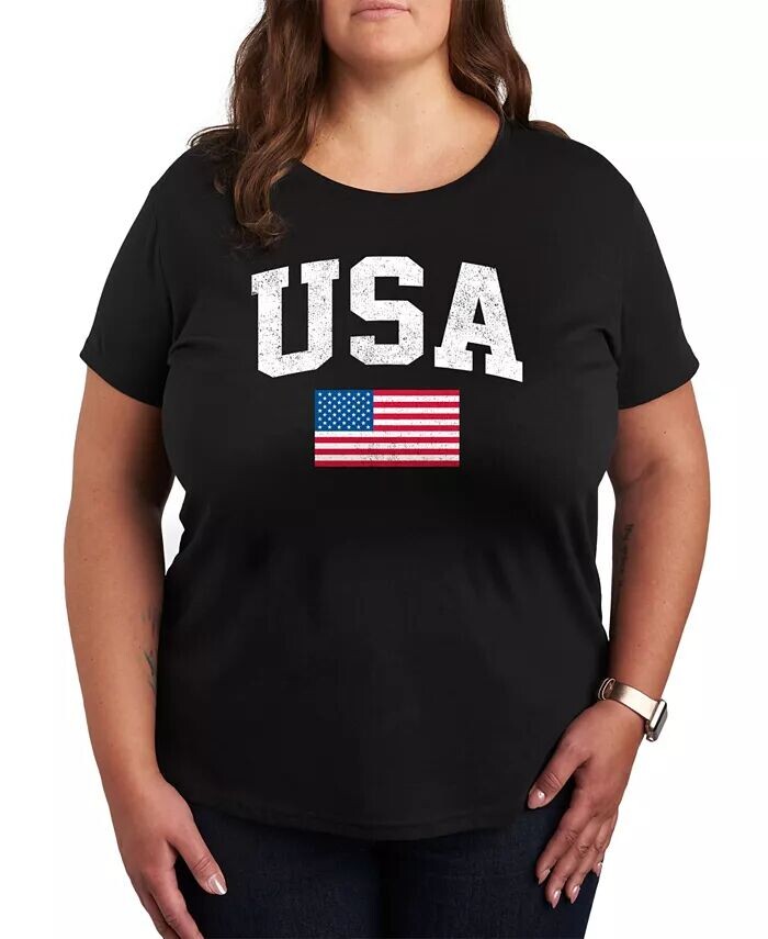 

Футболка с рисунком флага США больших размеров Hybrid Apparel, черный