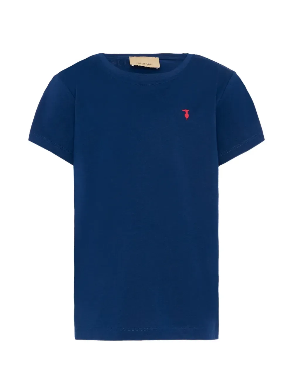 Футболка с короткими рукавами и логотипом TRUSSARDI JUNIOR, синий