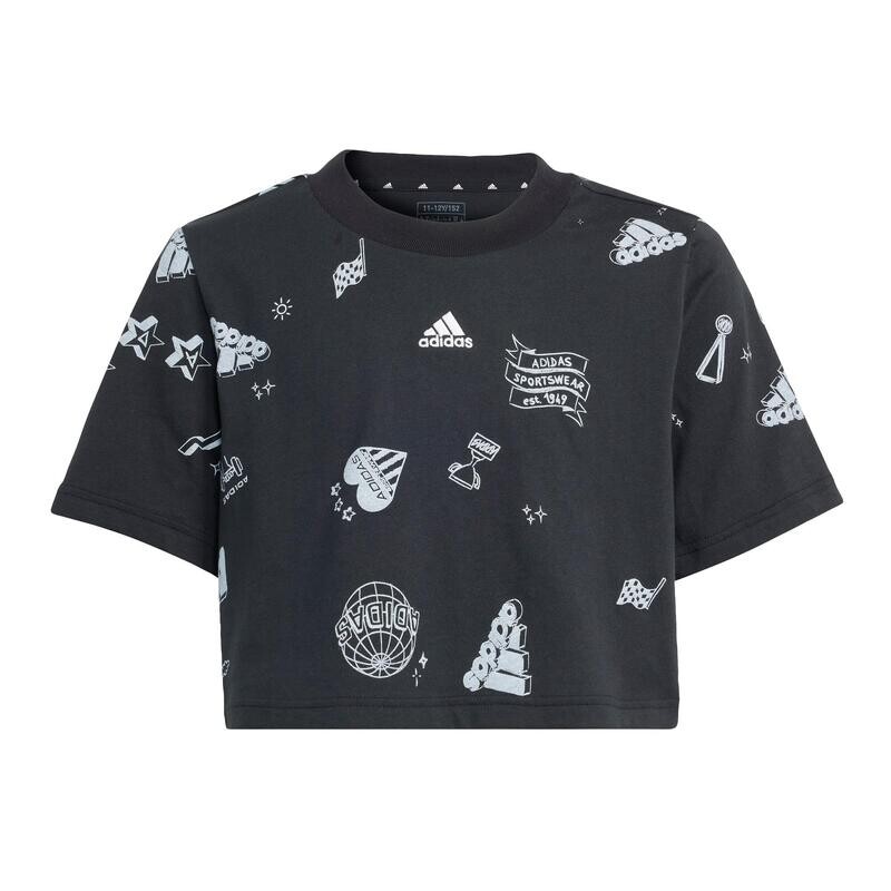 

Детская укороченная рубашка с принтом Brand Love со сплошным принтом ADIDAS, цвет schwarz