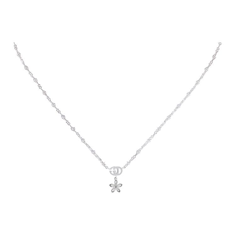 

Колье с цветком и двойной G с бриллиантами GUCCI, серебро