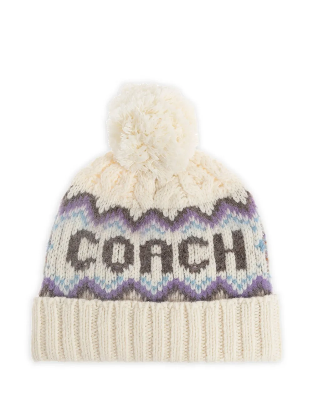 

Шапка с помпоном Coach, кремовый