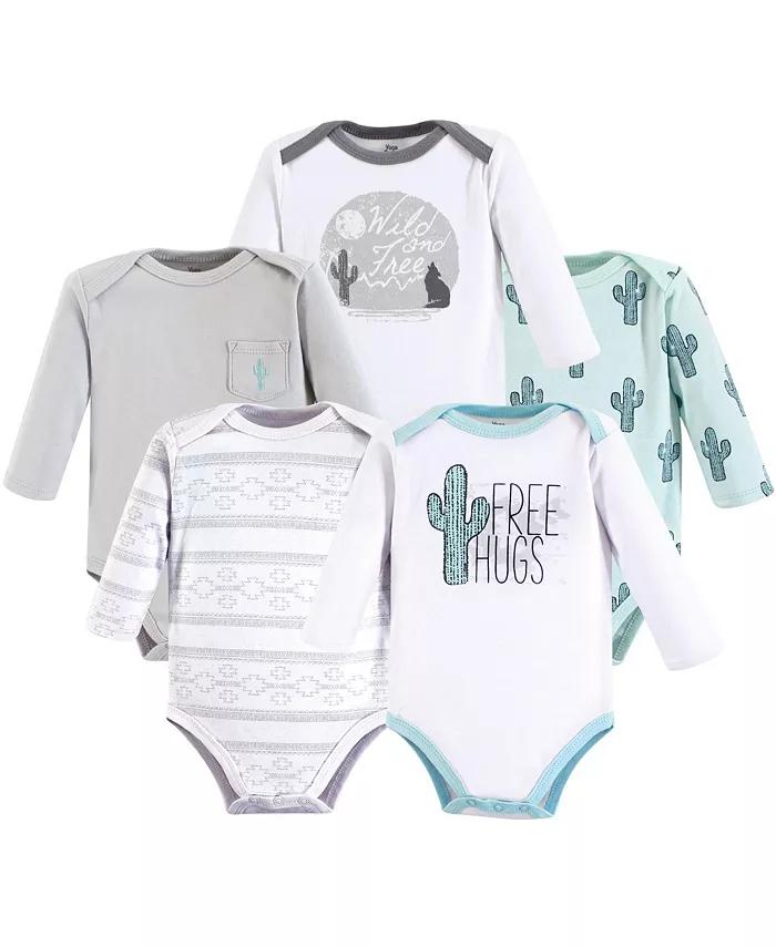 

Боди для девочек из хлопка с длинным рукавом, 5 шт., Snuggle Bunny, 3-6 месяцев Yoga Sprout, белый