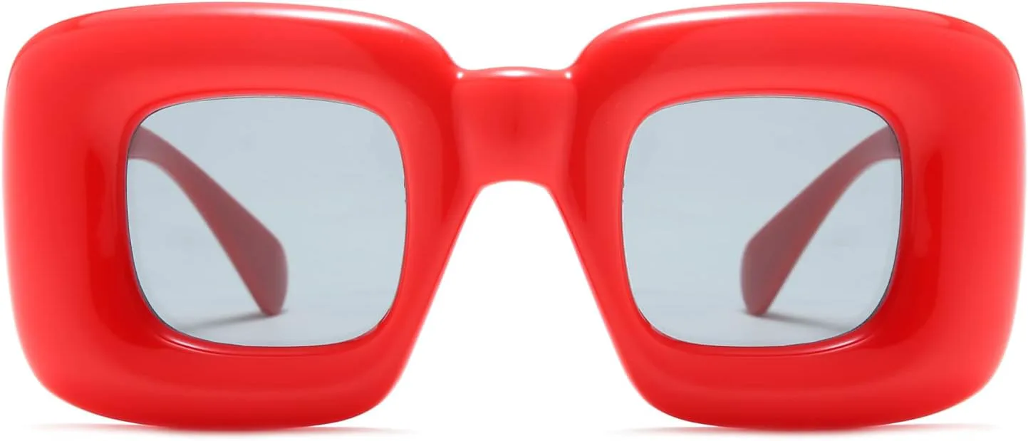 

Солнцезащитные очки Long Keeper Retro Square Candy Color в модном панк-стиле для женщин и мужчин, с толстой оправой, уникальные большие солнцезащитные очки UV400, Red