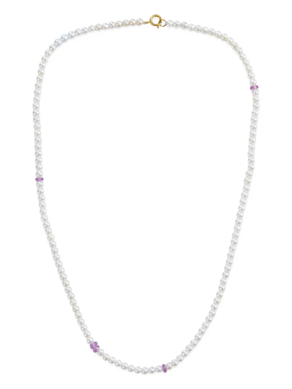 

Колье из желтого золота с жемчугом и розовыми сапфирами YI Collection, белый