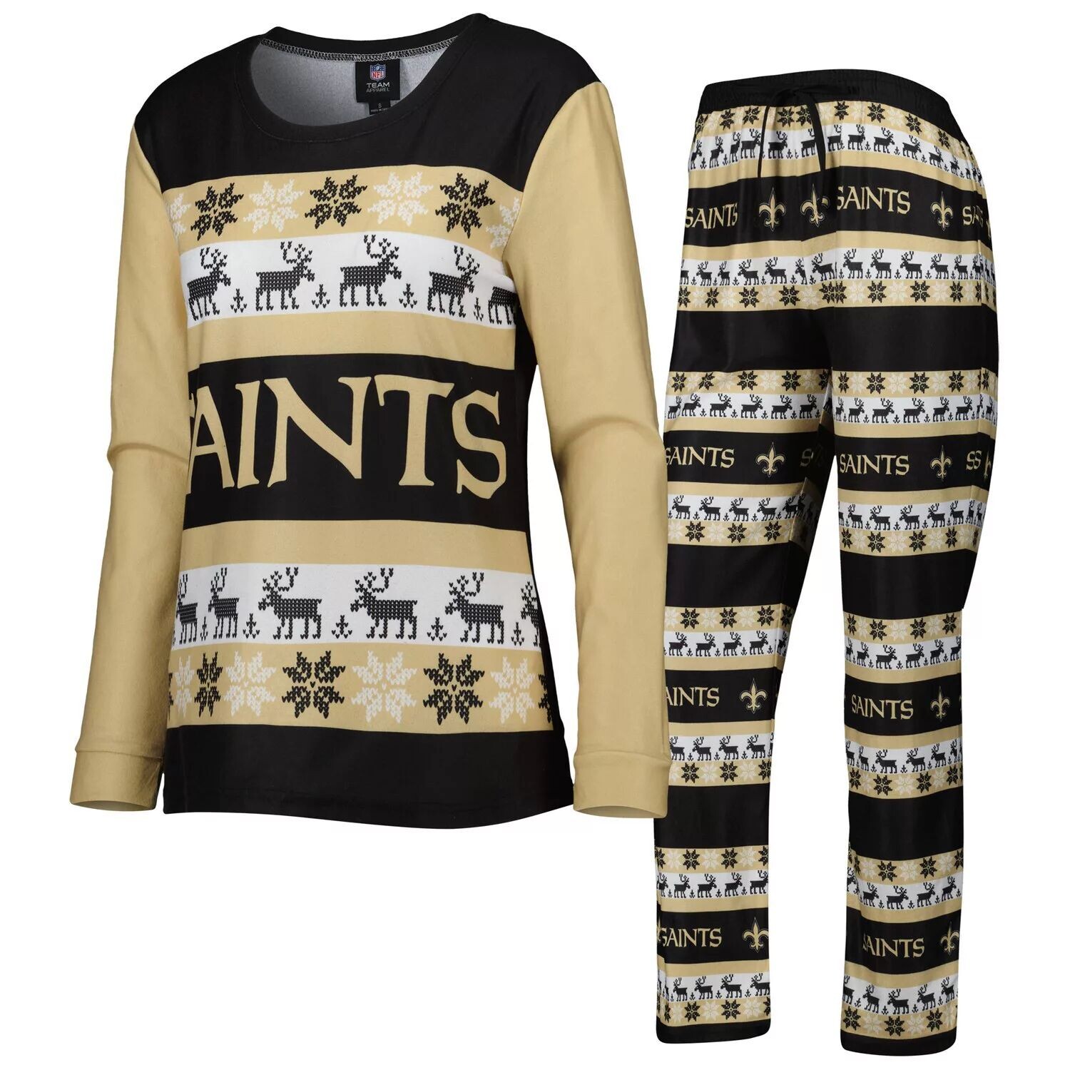 

Женский черный пижамный комплект FOCO New Orleans Saints Team Ugly