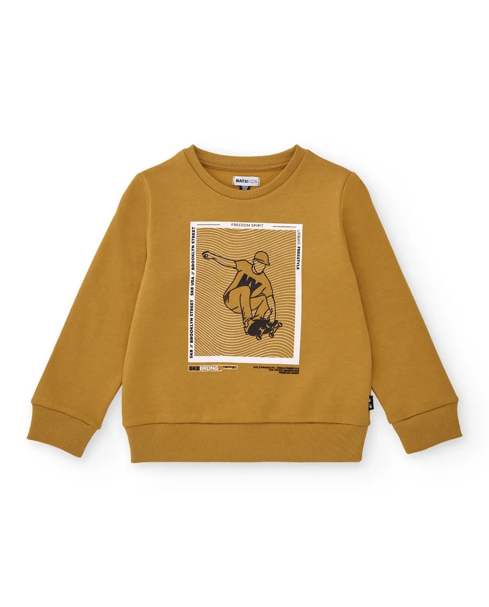 

Детская горчичная толстовка с принтом скейтера Tuc tuc, желтый