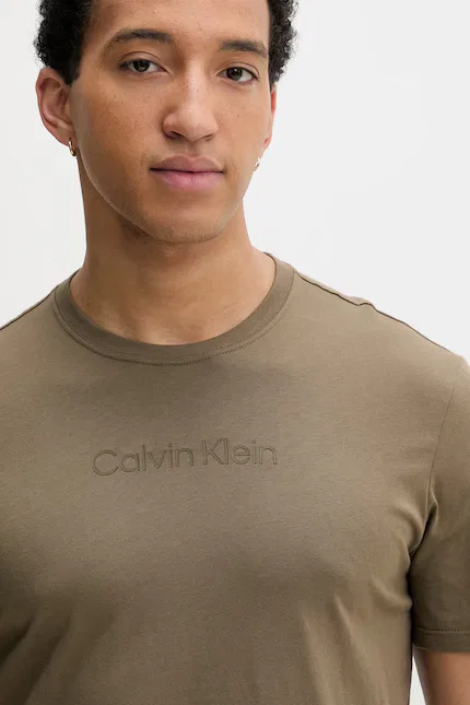 Футболка хлопковая Calvin Klein, зеленый — фото 4