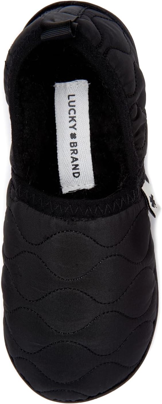 

Стеганые детские тапочки Lucky Brand - теплая, стильная и удобная обувь для детей, черный