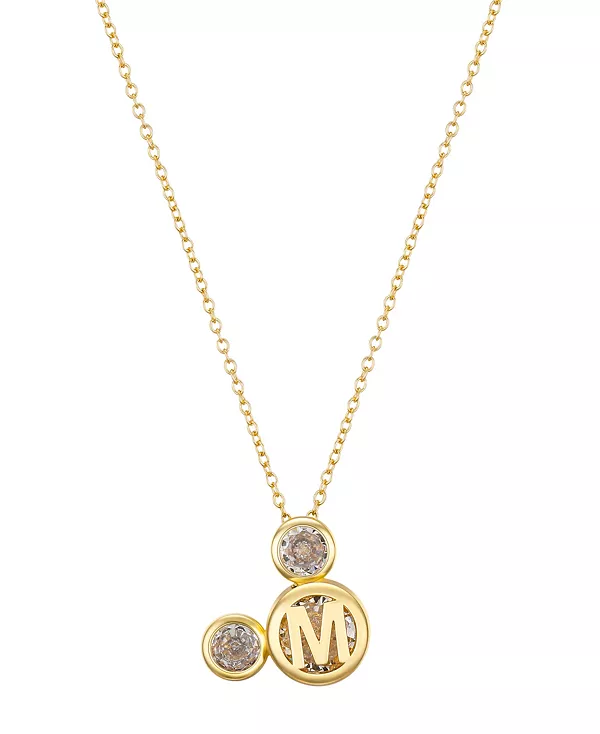 

Кулон с инициалом в виде Микки Мауса из кубического циркония Disney, gold-m