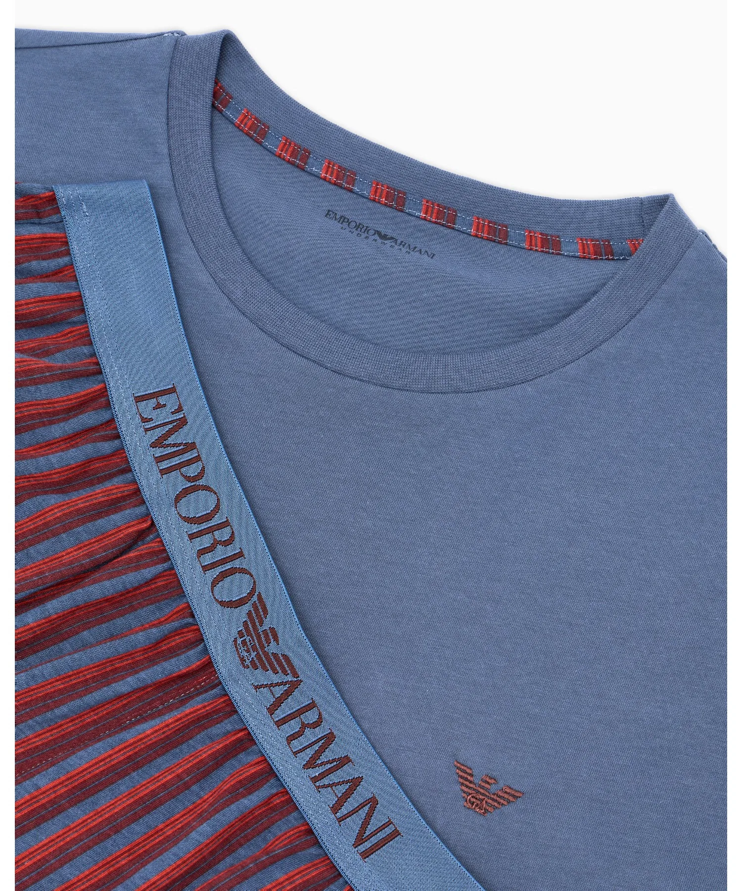 <Эксклюзивно онлайн> [Emporio Armani] Пижамный комплект с разными узорами — фото 4