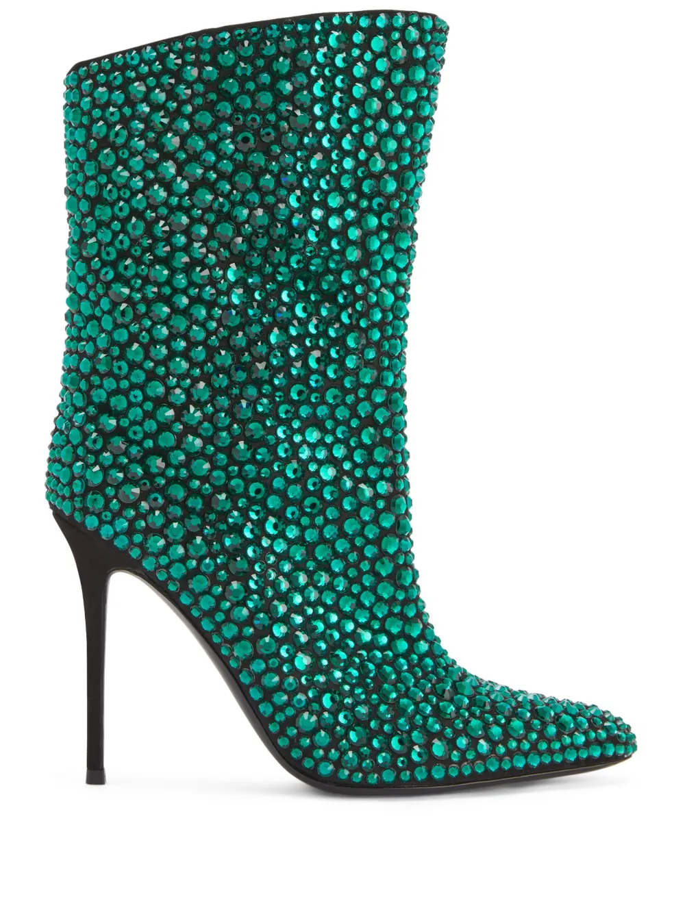 Ботильоны Merissa с кристаллами Giuseppe Zanotti, зеленый