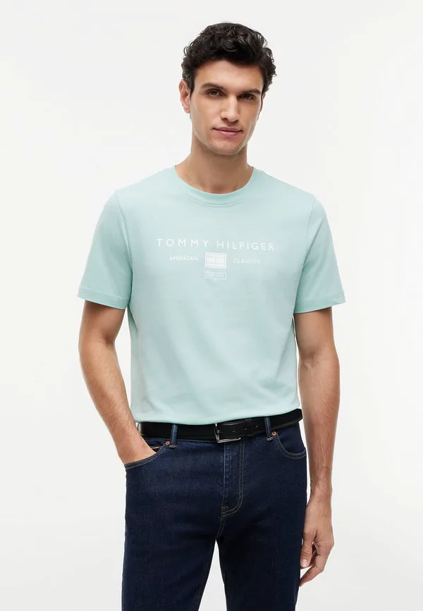 Футболка с монограммой и принтом brand love Tommy Hilfiger, Crushed Mint