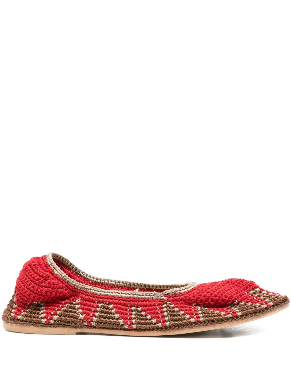 Балетки в технике кроше SLO_HAND_MADE, красный