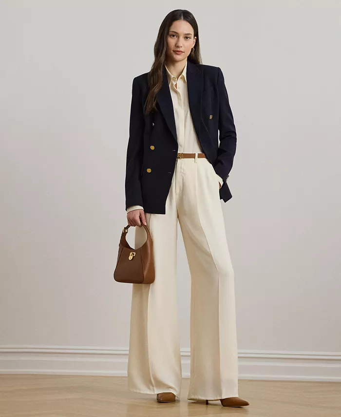 

Женские широкие брюки из двустороннего жоржета Lauren Ralph Lauren, белый