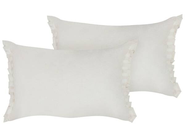 

Подушка Beliani 2 шт SASSAFRAS, 45x10x10 см цвет cremeweiß/weiß