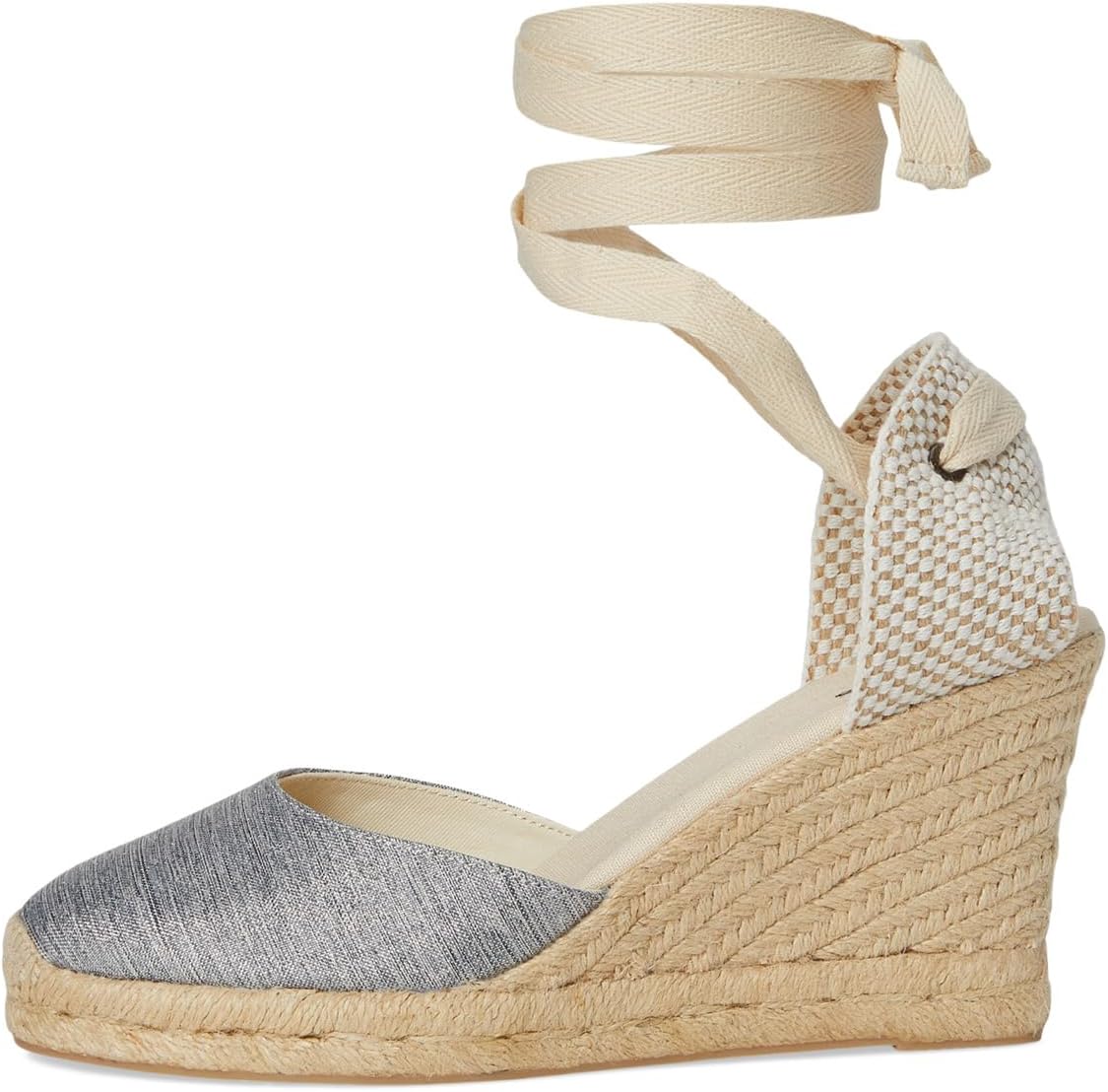 Туфли Soludos Marseille Wedge Espadrille, серебряный — фото 4
