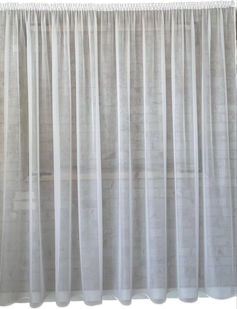 

Готовая штора 500х220, тент гладкий с грузом. FirankoMania, белый