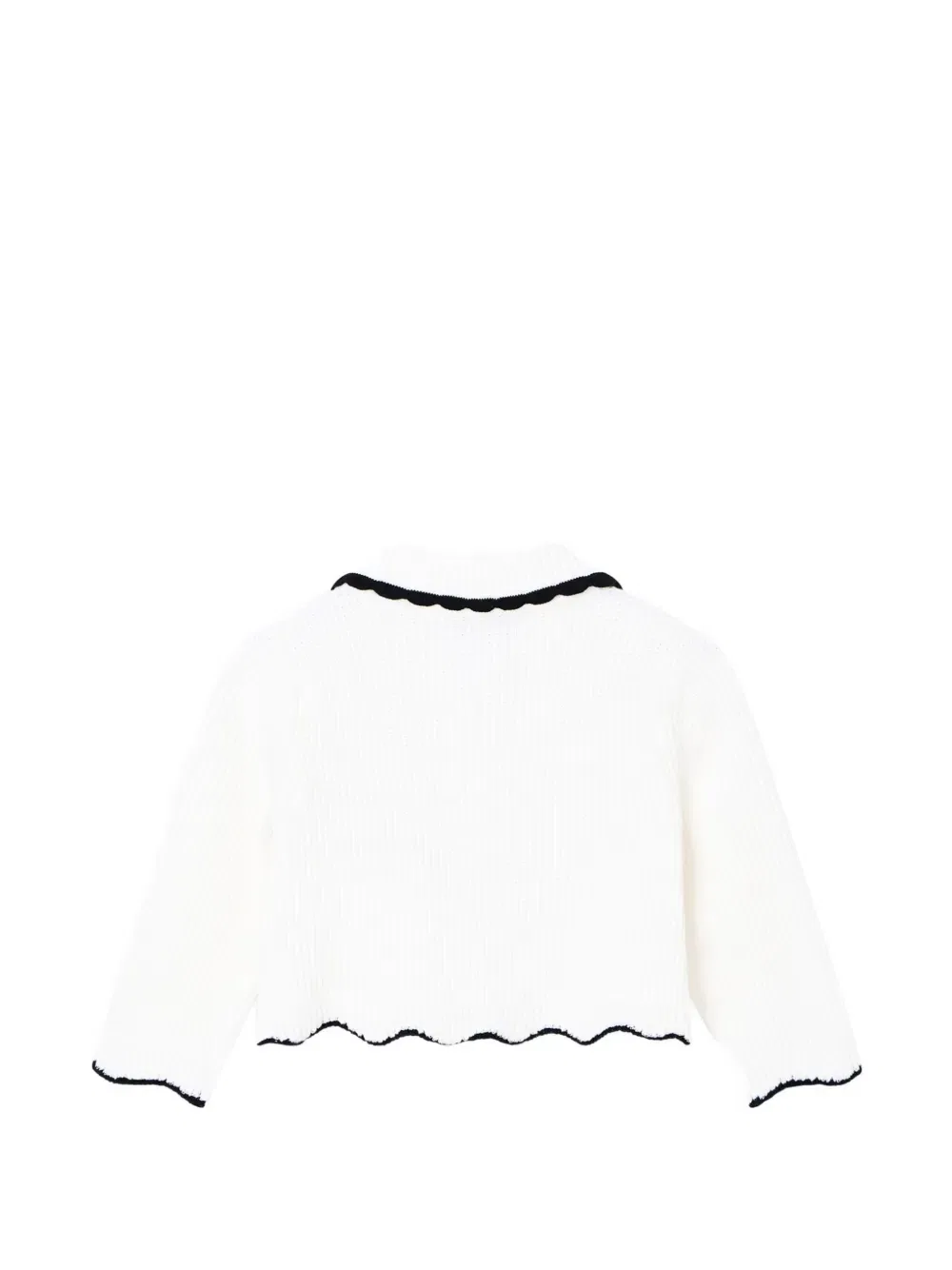 Кардиган с фестончатым краем и пуговицами Emporio Armani Kids, белый — фото 2