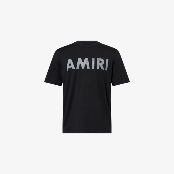 

Футболка из хлопкового джерси с принтом в виде трафаретного логотипа Amiri, черный