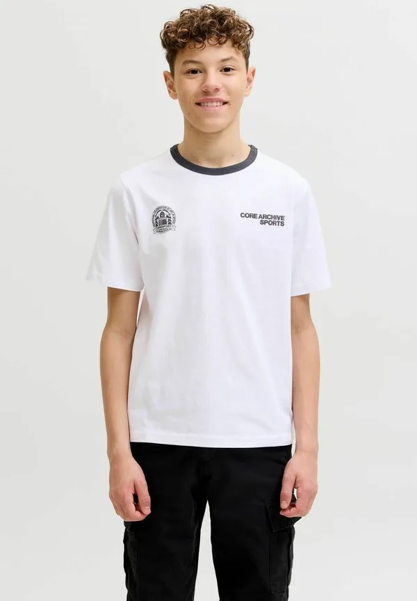 Футболка, футболка для подростков, футболка с принтом Jack & Jones Junior, Bright White — фото 2