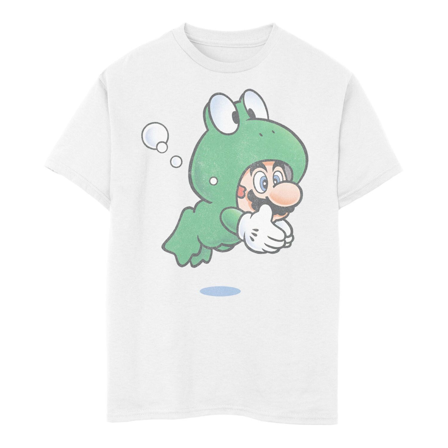 

Футболка с выцветшим портретом Super Mario Frog для мальчиков 8–20 лет Licensed Character, белый