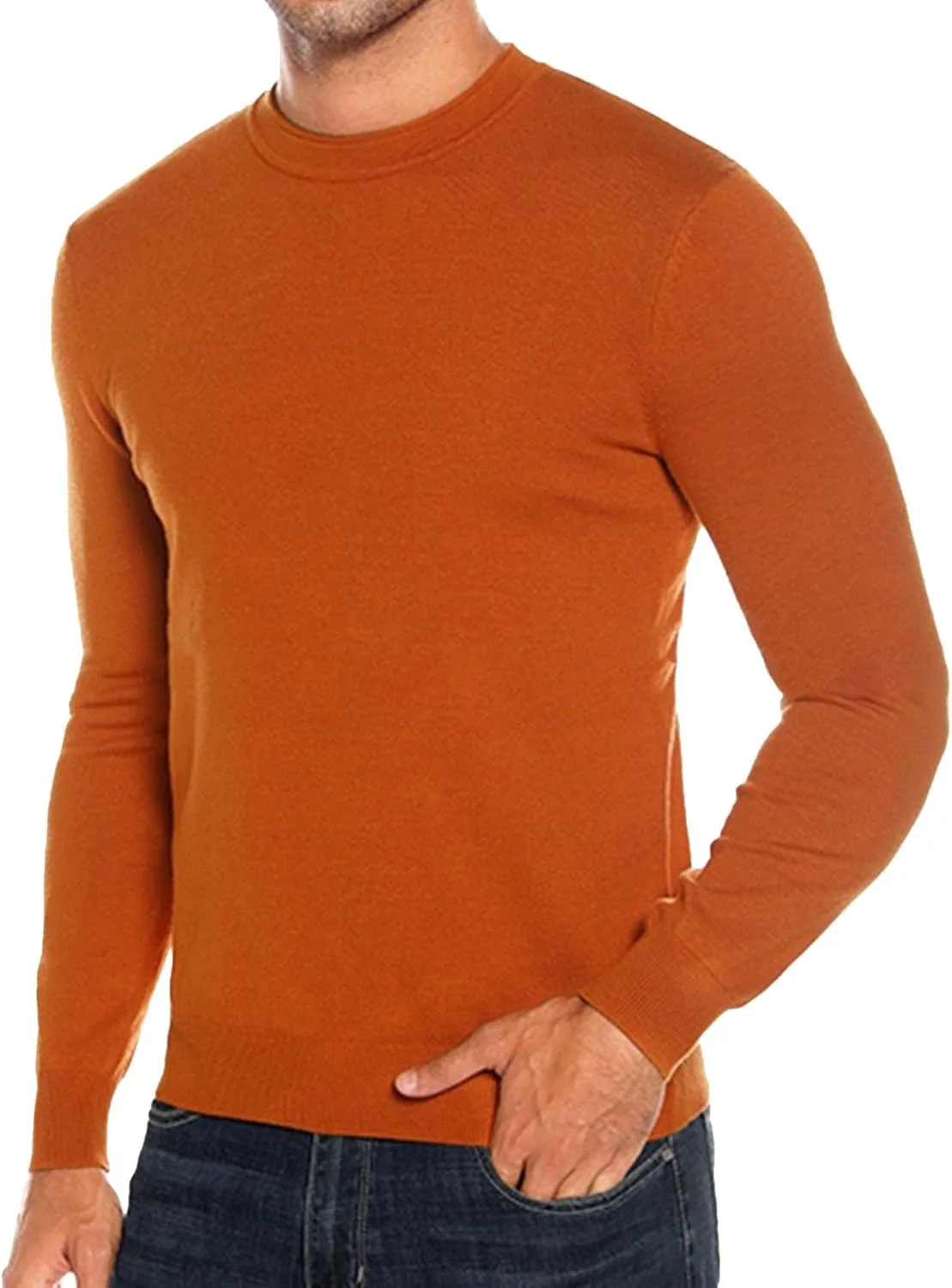 

Мужской свитер с вафельной вязкой, мягкий пуловер с длинными рукавами