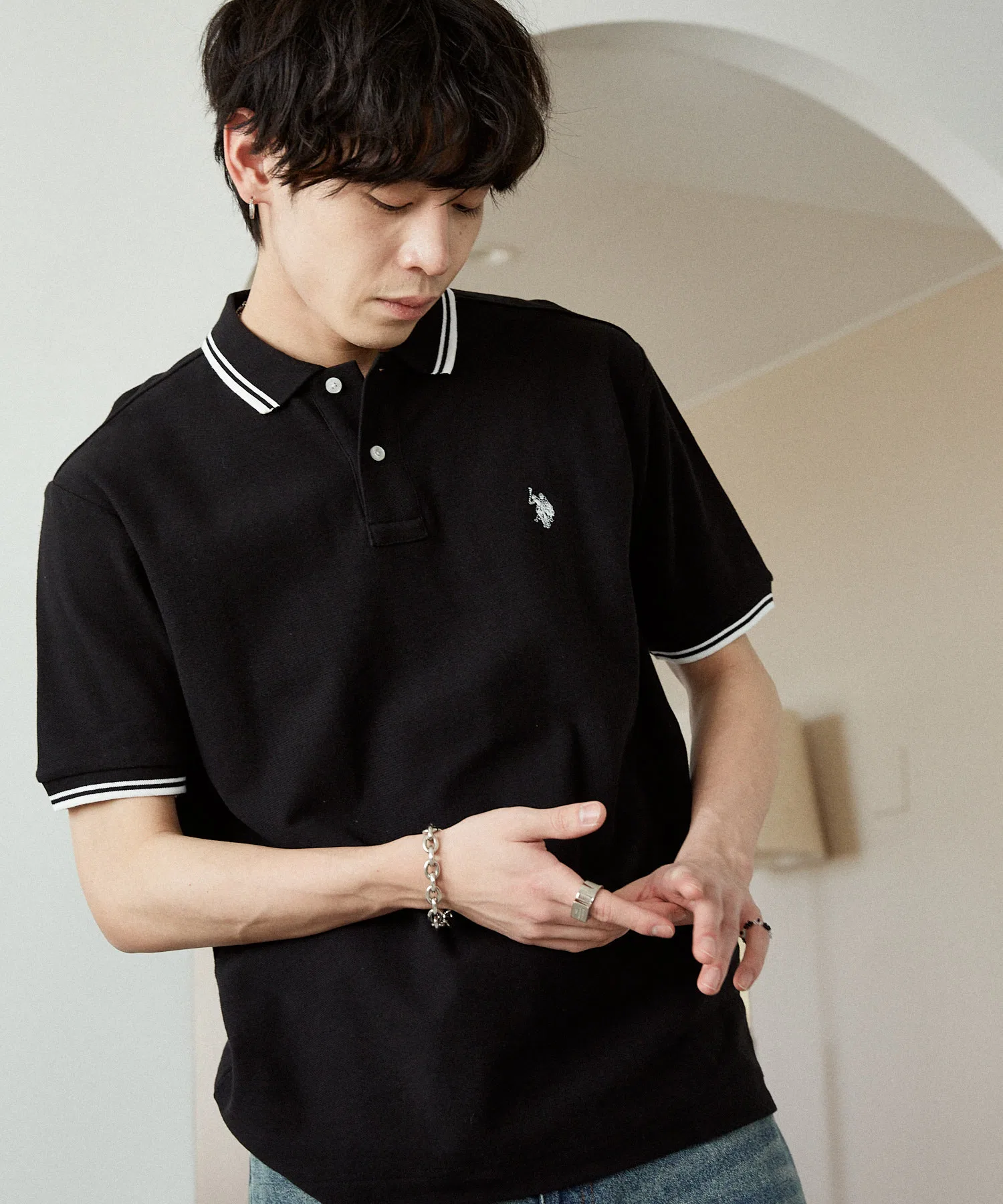 US POLO ASSN. × PUBLUX / US Polo Assn. Эксклюзивная поло-рубашка пике с вышивкой в одну точку — ограниченная серия. — фото 4