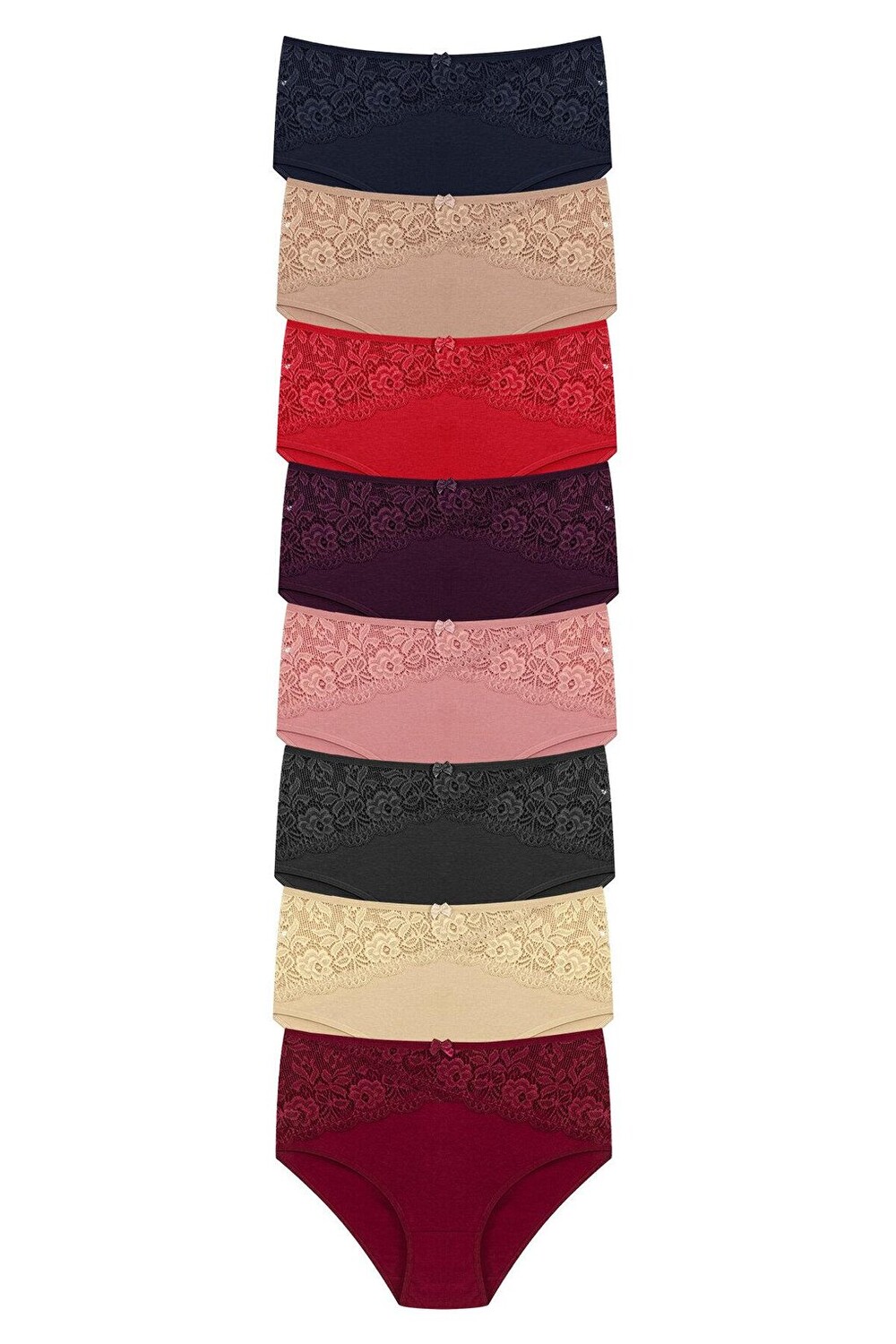 

Хлопковые женские трусики больших размеров с перевернутым V-образным вырезом и кружевом спереди, высокая талия, 8 шт. HNX