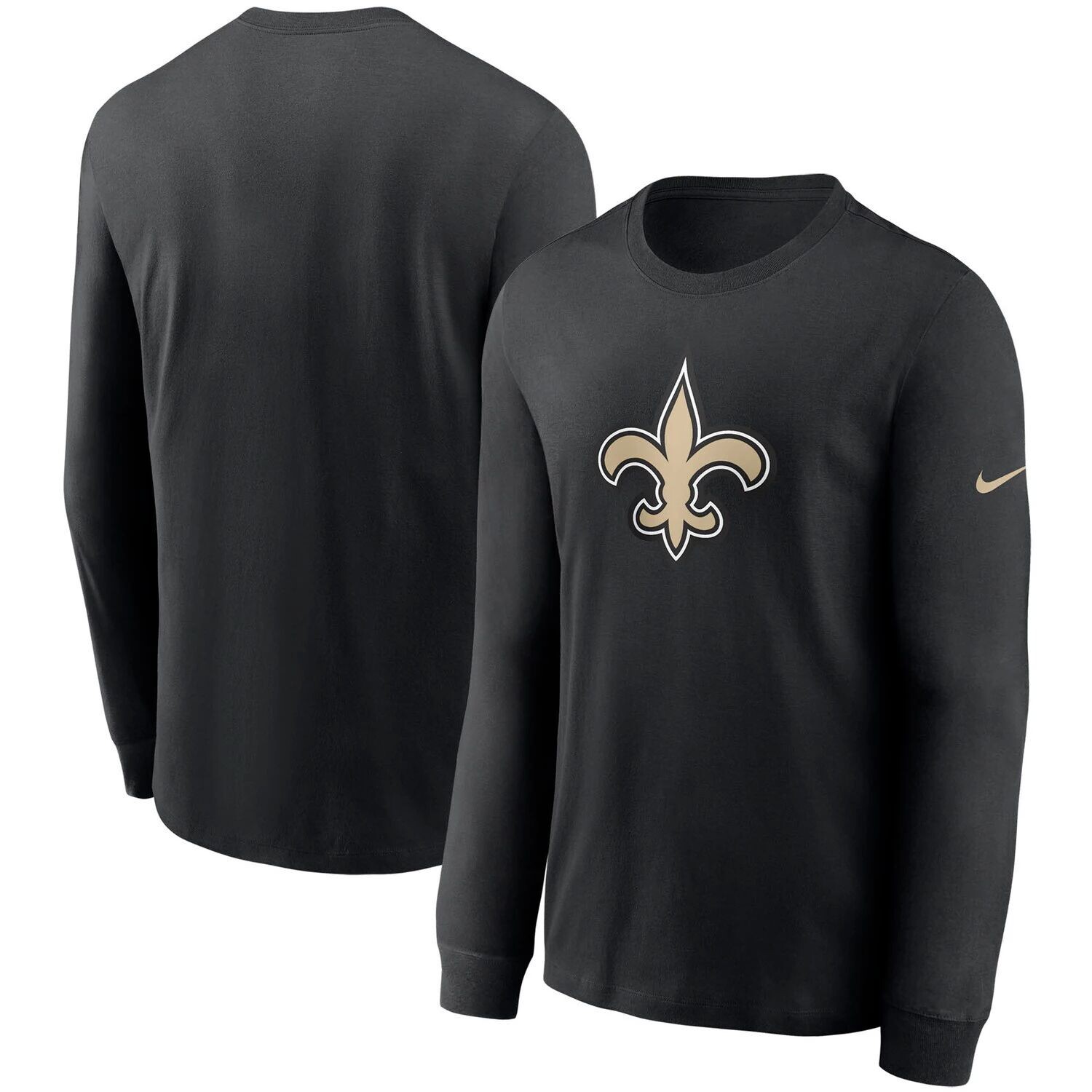 Мужская черная футболка с длинным рукавом и логотипом New Orleans Saints Primary Nike