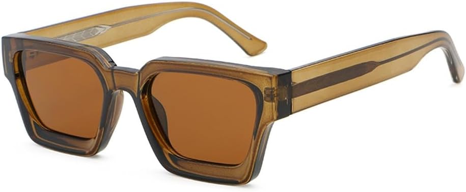 

Квадратные солнцезащитные очки из ацетата в стиле ретро для женщин с защитой от УФ-излучения UV400, летний стиль, большие солнцезащитные очки для мужчин и женщин, черные, коричневые, унисекс WNCKSQ, Green Brown