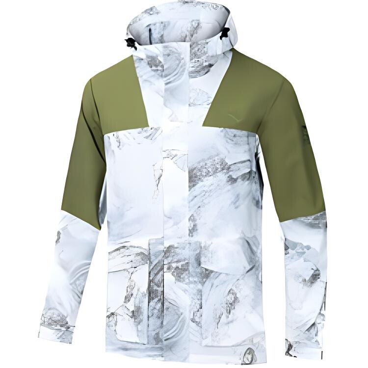 

Куртка мужская Outdoor Collection Trench Coats Men Paper White/Full-coverage Print/Spiral Green Anta