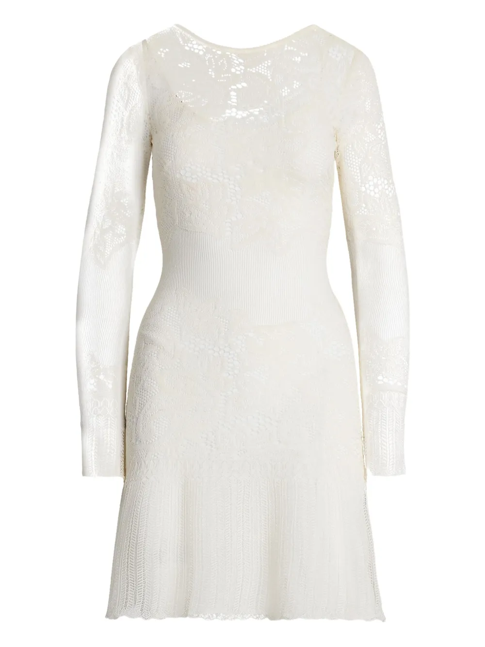 

Платье мини с кружевной вышивкой Ralph Lauren Collection, нейтральный