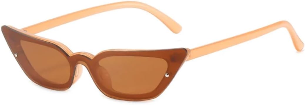 

Модные солнцезащитные очки «кошачий глаз» для женщин, цельные солнцезащитные очки в винтажном оранжевом стиле панк, очки с защитой от УФ-излучения UV400 VRTRFFTR, Brown-brown