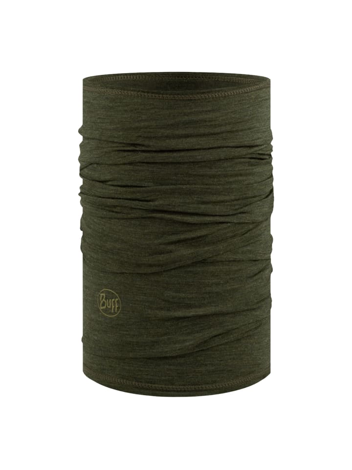

Легкий многофункциональный шарф из шерсти мериноса оливкового цвета Buff