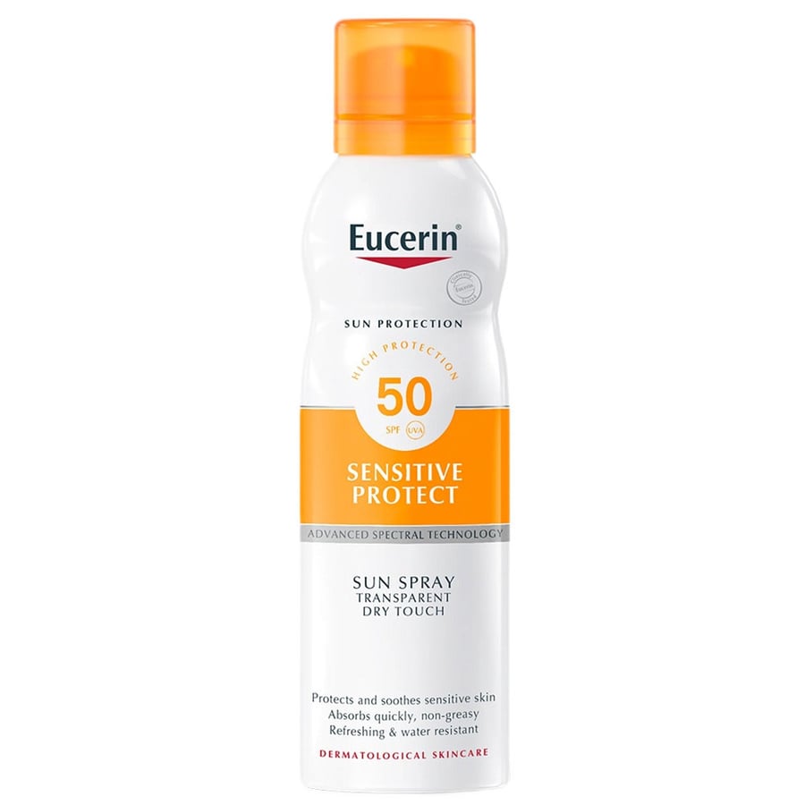 

Eucerin, Sensitive Protect SPF50 прозрачный солнцезащитный спрей 200 мл